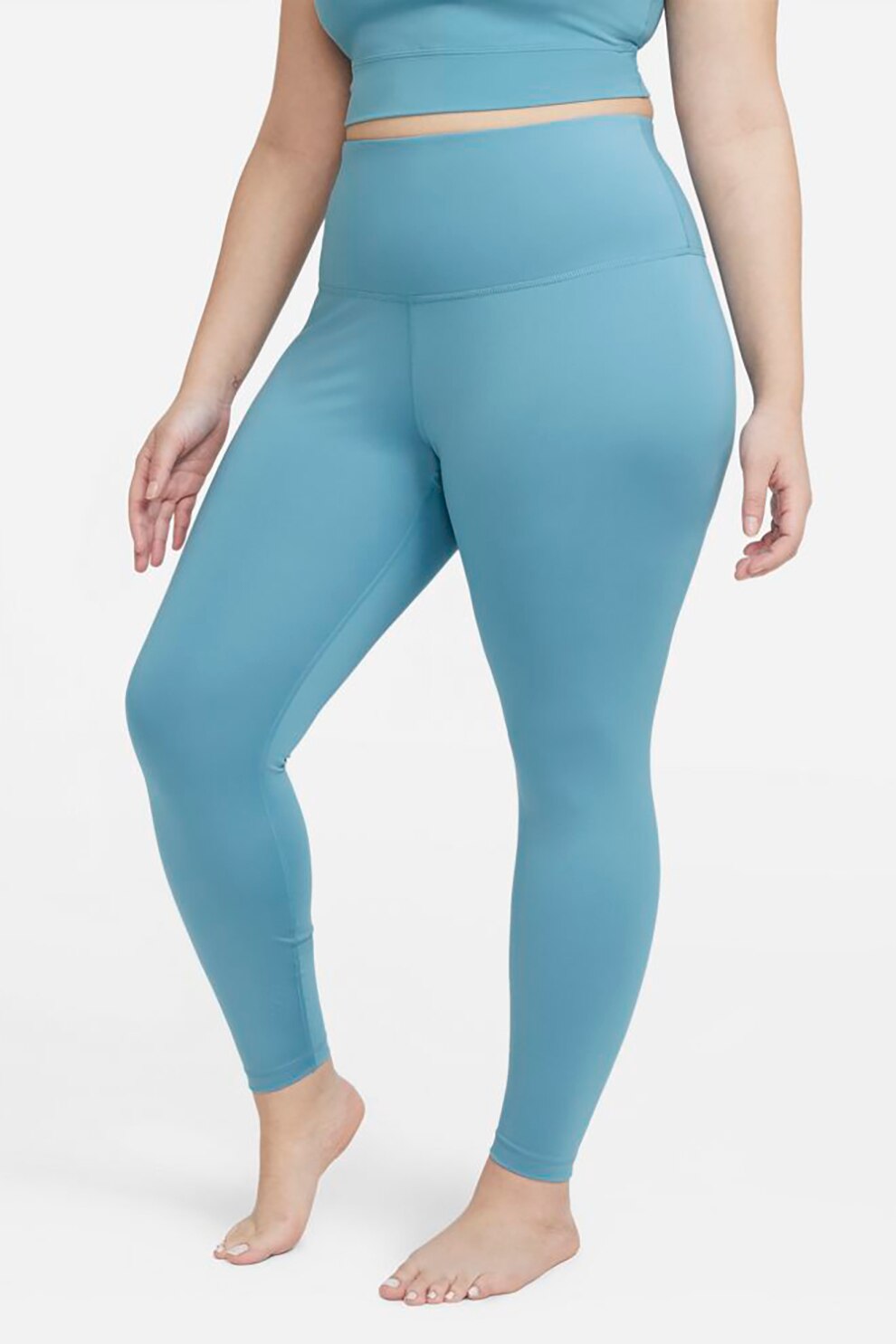Nike, Colanti cu talie inalta pentru yoga, Albastru deschis